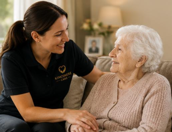 Carer speaking with an older person
